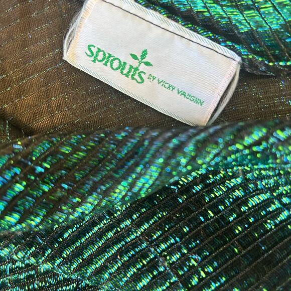 Vintage teal green and black romper by Vicky Vaughn Medium - Picture 6 of 6